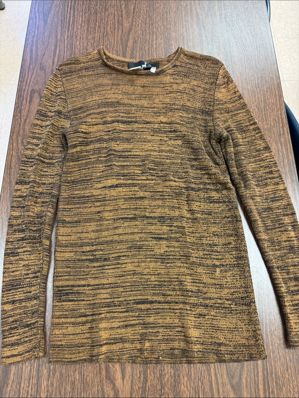 Peruvian Connection Marled Brown and Black Crewneck Sweater